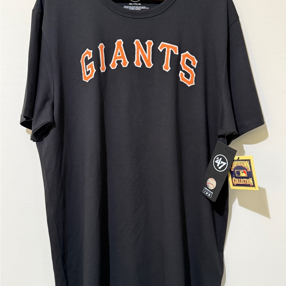 47 Brand Black Tee with Orange Giants Logo